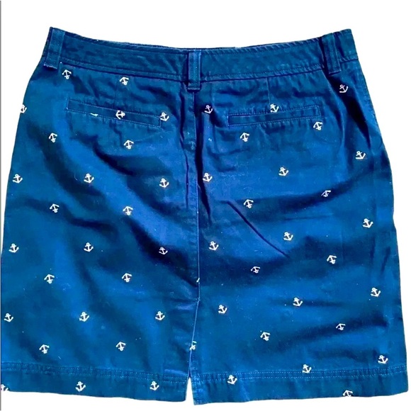 Super Cute LLBean Blue Cotton Straight Skirt With Pink Anchors Size 12P - Picture 4 of 8